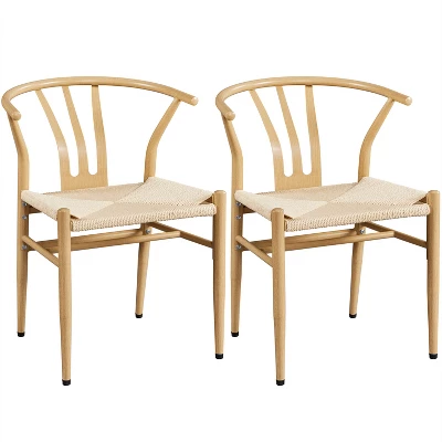 Yaheetech Set Of 2 Weave Arm Chairs Dining Chair 9 Yaheetech Set Of 2 Weave Arm Chairs Dining Chair - Image 9