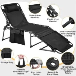 Yaheetech Folding Chair With Removable Padded Cushion And 5 Adjustable Position -Furniture GUEST b38dc49c 5f5f 42bd 97f8 8661ad3394a2
