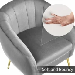 Yaheetech Velvet Accent Armchair Barrel Chair With Metal Legs For Living Room 13 Yaheetech Velvet Accent Armchair Barrel Chair With Metal Legs For Living Room -Furniture GUEST b4aa58ed 911b 414d 8a36 069c1ffbbe95