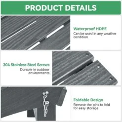 Yaheetech Ottoman Footrest For Adirondack Chair For Porch, Backyard, Lawn -Furniture GUEST b513f3e3 e738 459b b651 f7ccd3e56e9c