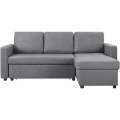 Yaheetech Convertible L-Shaped Sofa Bed With Chaise & Pull Out Bed & Storage -Furniture GUEST b54ee751 f819 446a 9f16 f21fc05c613d