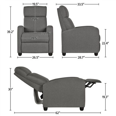 Yaheetech Fabric Upholstered Adjustable Recliner Chair With Pocket Spring For Living Room 3 Yaheetech Fabric Upholstered Adjustable Recliner Chair With Pocket Spring For Living Room - Image 3