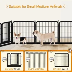 Yaheetech 16 Panels Dog Playpen Metal Pet Playpen, Black -Furniture GUEST b65315fa 1e40 4691 8973 67d688177e5d