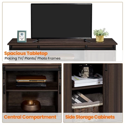 Yaheetech TV Stand Wih Storage, 58" Entertainment Center With Sliding Barn Door 5 Yaheetech TV Stand Wih Storage, 58" Entertainment Center With Sliding Barn Door - Image 5