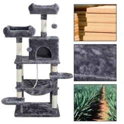 Yaheetech 59" Large Cat Tower With Plush Perch 12 Yaheetech 59" Large Cat Tower With Plush Perch -Furniture GUEST b72c06a4 3504 4423 80da 057a3b12ed5b