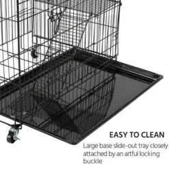Yaheetech 4 Tiers Rolling Metal Cat Cage On Wheels Black -Furniture GUEST b759e78a e5a2 4485 b10c 7b30d6ff42fc