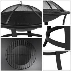 Yaheetech 29" Round Fire Pits Fire Bowl With Spark Screen For Backyard Patio Camping -Furniture GUEST b7b457e1 3097 4d2d b322 008c77d227e7