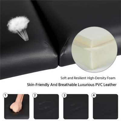 Yaheetech Adjustable Massage Bed 2 Sections Folding Massage Table Black 7 Yaheetech Adjustable Massage Bed 2 Sections Folding Massage Table Black - Image 7