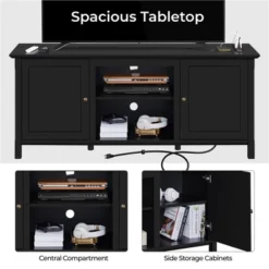 Yaheetech 24.6in Height Mid-century TV Stand TV Console Table Black 11 Yaheetech 24.6in Height Mid-century TV Stand TV Console Table Black -Furniture GUEST b9b64f6f 4a45 4f60 ac66 15c60863eecf