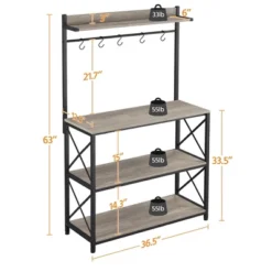 Yaheetech 4-Tier Kitchen Storage Rack With 5 S Hooks -Furniture GUEST ba22f636 8c89 4727 9a0b 070234e8abf6