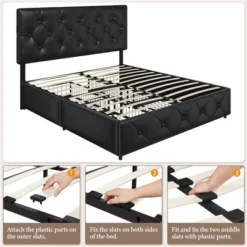 Yaheetech Full Storage Bed Frame With 4 Storage Drawers And USB Ports -Furniture GUEST baae60e8 9a50 4748 9aa4 6c76c21c523d