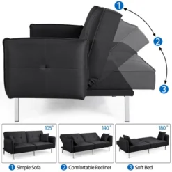 Yaheetech Fabric Futon Sofa Bed With Armrest Adjustable Backrest For Living Room 16 Yaheetech Fabric Futon Sofa Bed With Armrest Adjustable Backrest For Living Room -Furniture GUEST bad3c884 37e6 45ec 99a8 ddf436a67f53