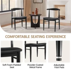 Yaheetech Set Of 2 Modern Dining Chairs Armless Chairs With Metal Legs -Furniture GUEST bb1c01a2 7646 436b 92cd d338801e385b