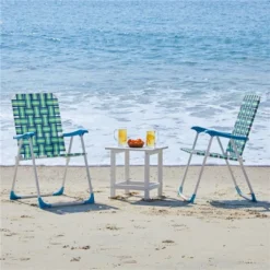 Yaheetech Set Of 2 Patio Webbed Folding Chairs For Patios, Gardens, Or Spontaneous Gatherings