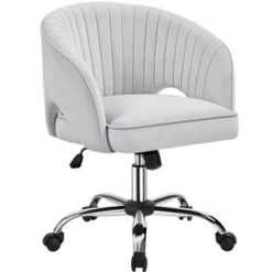 Yaheetech Rolling Office Chair Armchair With Tufted Barrel -Furniture GUEST bb869b70 4119 4eec b33a 967afa983942