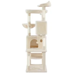Yaheetech 64"H 4-level Plush Cat Tree Tower With Condos Platform -Furniture GUEST bba565b4 7ea7 43dc b113 35dc364281b6