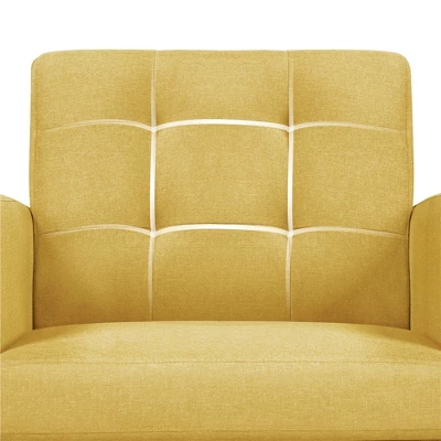 Yaheetech Modern Armchair Accent Chair Fabric Tufted With Rubber Wooden Leg 4 Yaheetech Modern Armchair Accent Chair Fabric Tufted With Rubber Wooden Leg - Image 4