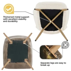 Yaheetech Boucle Accent Chair With Wood-tone Metal Legs Ivory 10 Yaheetech Boucle Accent Chair With Wood-tone Metal Legs Ivory -Furniture GUEST bc9b55f5 518f 4219 9ef9 3a08f6da8727