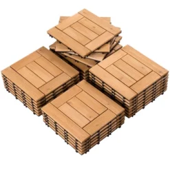 Yaheetech 27pcs Fir Wooden Floor Tiles Decking For Patio Garden -Furniture GUEST bce17d04 7217 4fa1 a4dd 733daceb90fd