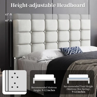 Yaheetech Upholstered Platform Bed Frame With Square Tufted Headboard 4 Yaheetech Upholstered Platform Bed Frame With Square Tufted Headboard - Image 4