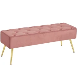 Yaheetech Modern Upholstered Button-Tufted Ottoman Footstool Bench For Bedroom -Furniture GUEST bda65130 ddf5 479a 9f7f 57cac603d054