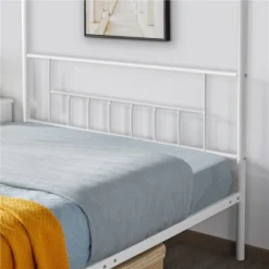 Yaheetech Metal Canopy Platform Bed Frame With Headboard And Footboard And Slatted Structure -Furniture GUEST be0e6fa7 3ff4 405b 896c c4c22a408302