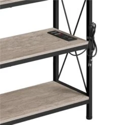 Yaheetech 3 Tier Console Table Sofa Table With Power Outlet, Gray -Furniture GUEST be27fbd7 426a 4ae5 bdcb 855dda783b10