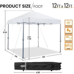 Yaheetech Pop-up Canopy Tent 12'X12' For Home Backyard Parties -Furniture GUEST beacb2ad a2a8 40e1 9387 8aeb52960015