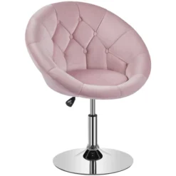 Yaheetech Swivel Tufted Height Adjustable Barrel Chair Accent Chair -Furniture GUEST bf016d70 d390 431f 9da6 ffc91c34fbc1