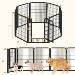 Yaheetech 8 Panels Metal Dog Playpen Outdoor Indoor Fence, Black -Furniture GUEST bfbc0164 28d8 4399 bbe7 f8d34d053bc6 1