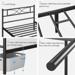 Yaheetech Simple Metal Bed Frame With Curved Design Headboard And Footboard -Furniture GUEST c06068d4 3208 44f1 ae86 eea74cf70332