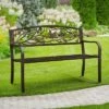 Yaheetech Patio Garden Bench With Backrest And Armrest