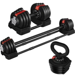 Yaheetech 2-in-1 Quick-Adjust Dumbbell Weight Set With 16 Adjustable Weights For Home Gym Full Body Strength Training -Furniture GUEST c0cd8548 6e9c 4ce1 a1ae d104f2abfc9a