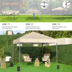 Yaheetech 10x10ft Pop-up Canopy With One-Push-To-Lock Setup Mechanism -Furniture GUEST c12b1656 aa75 42a3 a222 0a1c4eb42d77