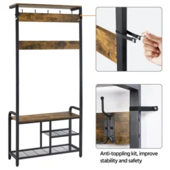 Yaheetech 72"H Multifunctional Hall Tree Entryway Coat Rack With Top Shelf 10 Yaheetech 72"H Multifunctional Hall Tree Entryway Coat Rack With Top Shelf -Furniture GUEST c18571e5 56da 4291 a885 61c411253b5a