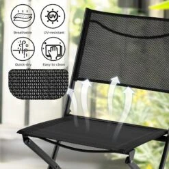 Yaheetech Set Of 4 Folding Dining Chairs With Backrests For Garden/ Lawn/ Porch/ Backyard Pool -Furniture GUEST c1dd0567 a463 43ee 836e 7c0a10531cfd