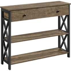 Yaheetech Vintage Wooden Console Table With 1 Drawer And 2 Open Shelves -Furniture GUEST c1f1cc25 e493 4e62 986d b8003c36ebd1