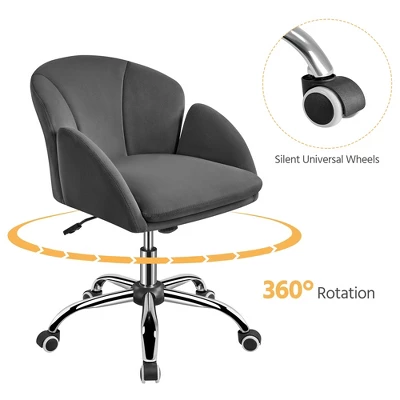 Yaheetech Modern Swivel Rolling Desk Chair With Armrests For Home Office 5 Yaheetech Modern Swivel Rolling Desk Chair With Armrests For Home Office - Image 5