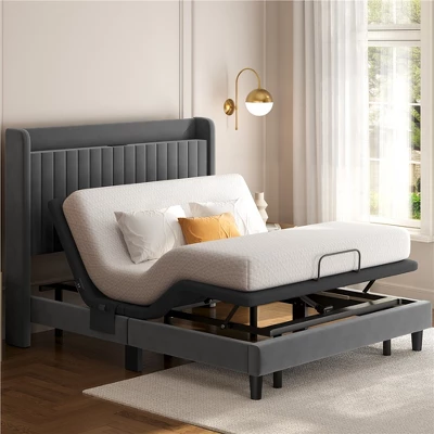 Yaheetech Upholstered Adjustable Bed Frame With Independent Head AndFoot Incline 7 Yaheetech Upholstered Adjustable Bed Frame With Independent Head AndFoot Incline - Image 7