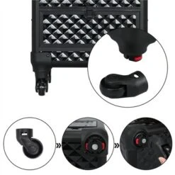 Yaheetech Aluminum Cosmetic Case Professional Makeup Train Case, Large Capacity, Black -Furniture GUEST c39970ac c159 4c0e a747 2d1e6b324bf9