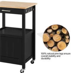 Yaheetech Rolling Kitchen Island Trolley Cart With Open Shelf And Storage Cabinet 13 Yaheetech Rolling Kitchen Island Trolley Cart With Open Shelf And Storage Cabinet -Furniture GUEST c430ac6d 10b1 4871 909c 949bb9ed4772