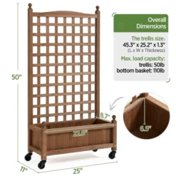 Yaheetech 50" H Raised Garden Bed With Trellis Dark Brown -Furniture GUEST c454267b 5ba1 4765 b96c 6157b01cf62c
