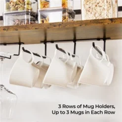 Yaheetech 65" Wine Bakers Rack Freestanding Wine Rack With Glass Holder And Wine Storage, Rustic Brown -Furniture GUEST c5c51ae1 0a88 4712 a47f 0d13a434936d