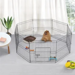 Yaheetech 24"H 8-Panel Metal Dog Playpen For Puppy