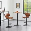 Yaheetech Adjustable Pub Round Table Counter Height Bistro Table W/ 360° Swivel MDF Tabletop