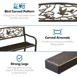 Yaheetech Patio Garden Bench With Backrest And Armrest 13 Yaheetech Patio Garden Bench With Backrest And Armrest -Furniture GUEST c5efe479 0400 4999 ada8 d059619bbab8