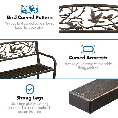 Yaheetech Patio Garden Bench With Backrest And Armrest 3 Yaheetech Patio Garden Bench With Backrest And Armrest - Image 3