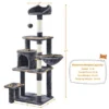 Yaheetech 57" Multi Level Cat Tower Tall Cat Tree With Basket & Condo & Scratching Post
