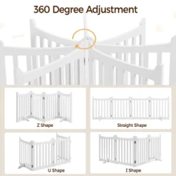 Yaheetech Wooden Pet Gate Pet Puppy Fence, White -Furniture GUEST c68c81fd 5ce9 4538 8552 0c2c66adfd8d