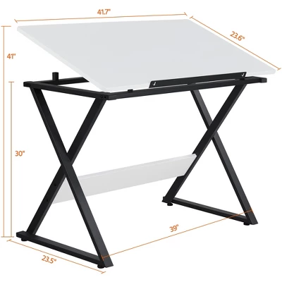 Yaheetech Minimalist Drafting Table For Artists Basic Drawing Deck White 2 Yaheetech Minimalist Drafting Table For Artists Basic Drawing Deck White - Image 2